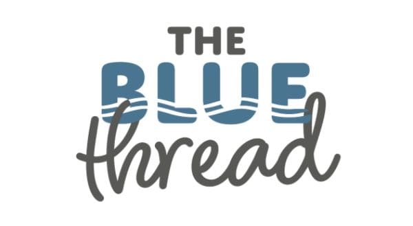 The Blue Thread text on white background